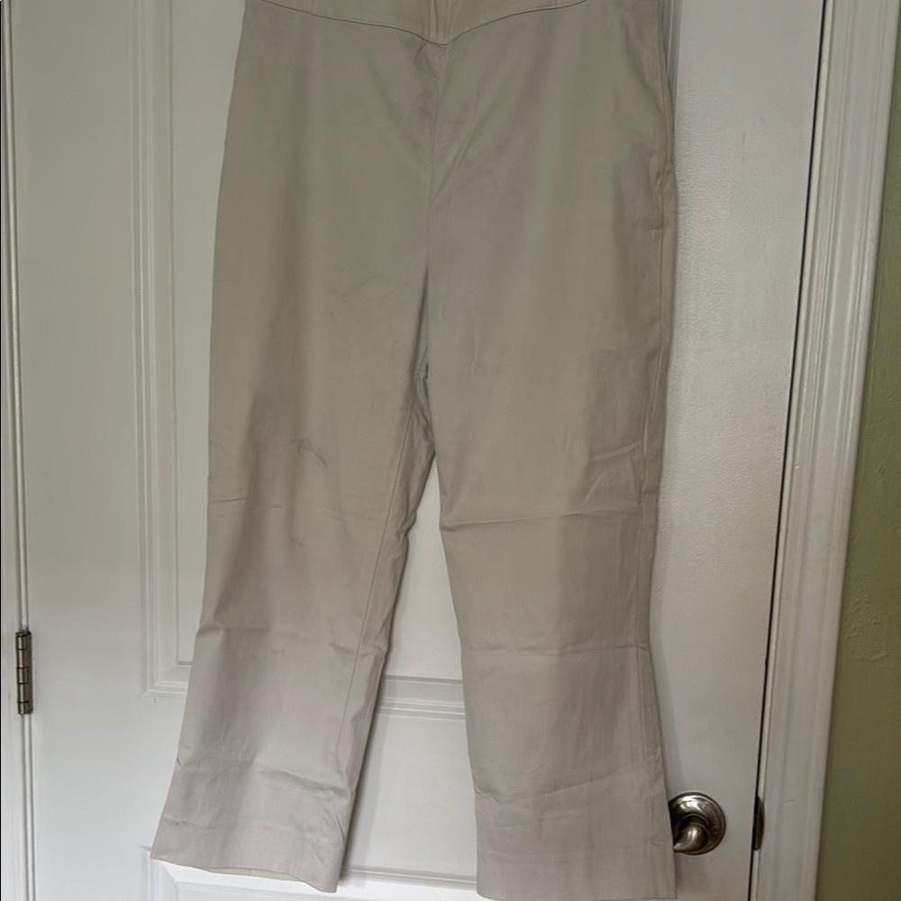 Banana Republic Cream Ankle Cropped Lindsey Pants